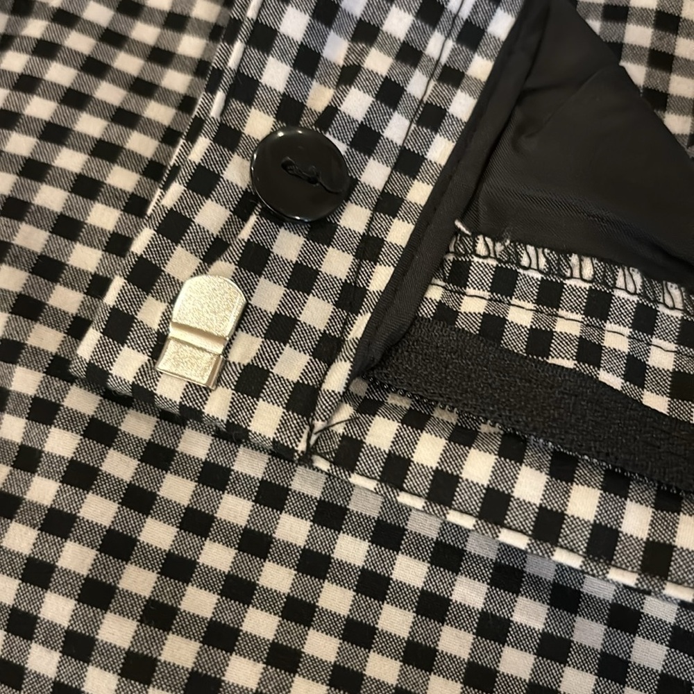 ZARA check pants front pockets elastic waist at back faux pockets at back size M - Picture 5 of 13